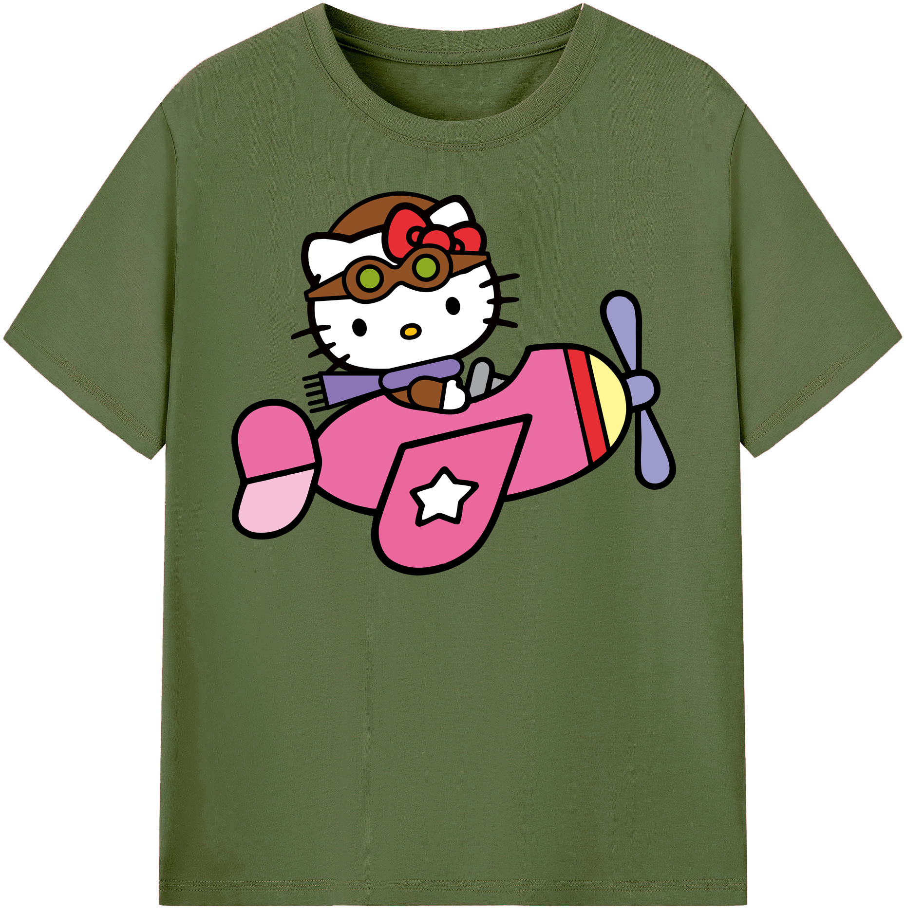 （画像用） Hello Kitty ハローキティ 綿100％半袖Tシャツ（フロントプリント）